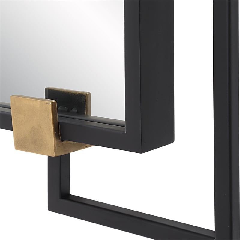 Uttermost Ivey Rectangle Industrial Mirror in Black