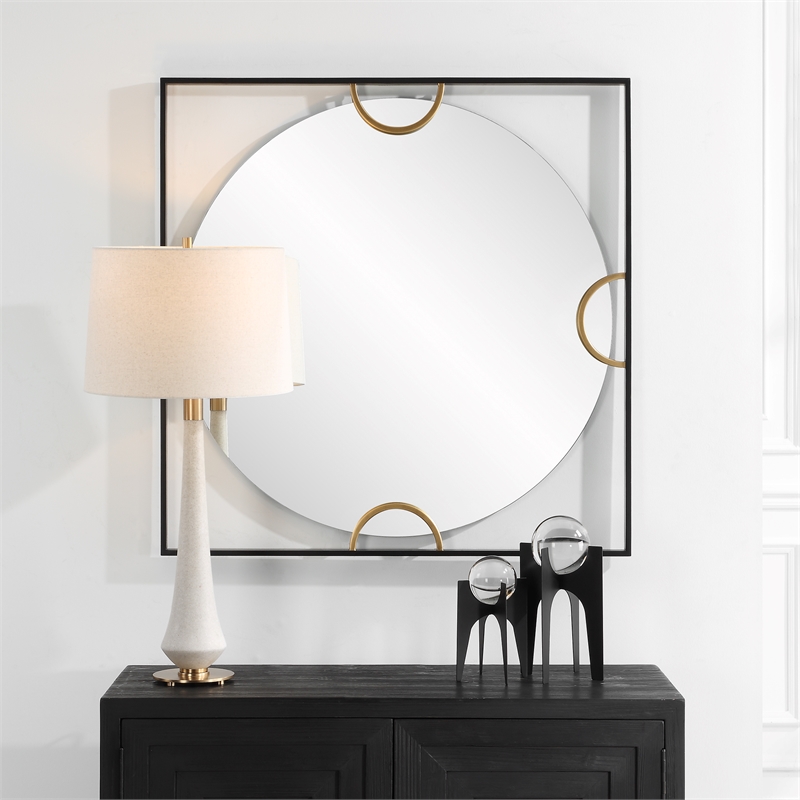 Uttermost Hinson Square Mirror in Black