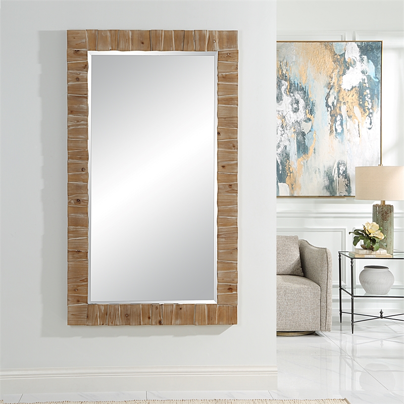 Uttermost Ayanna Gray Washed Wood Mirror in Brown