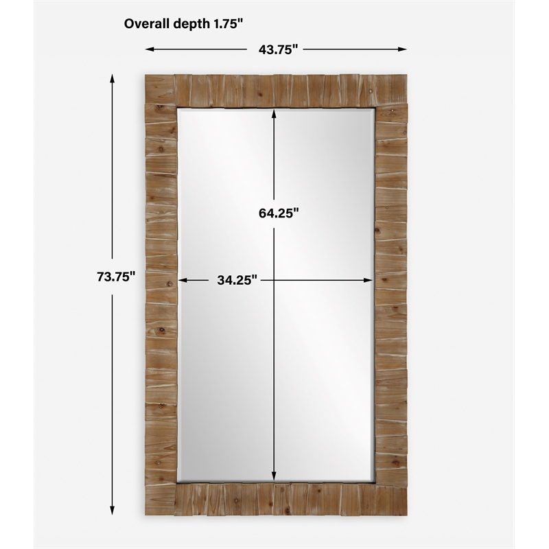 Uttermost Ayanna Gray Washed Wood Mirror in Brown