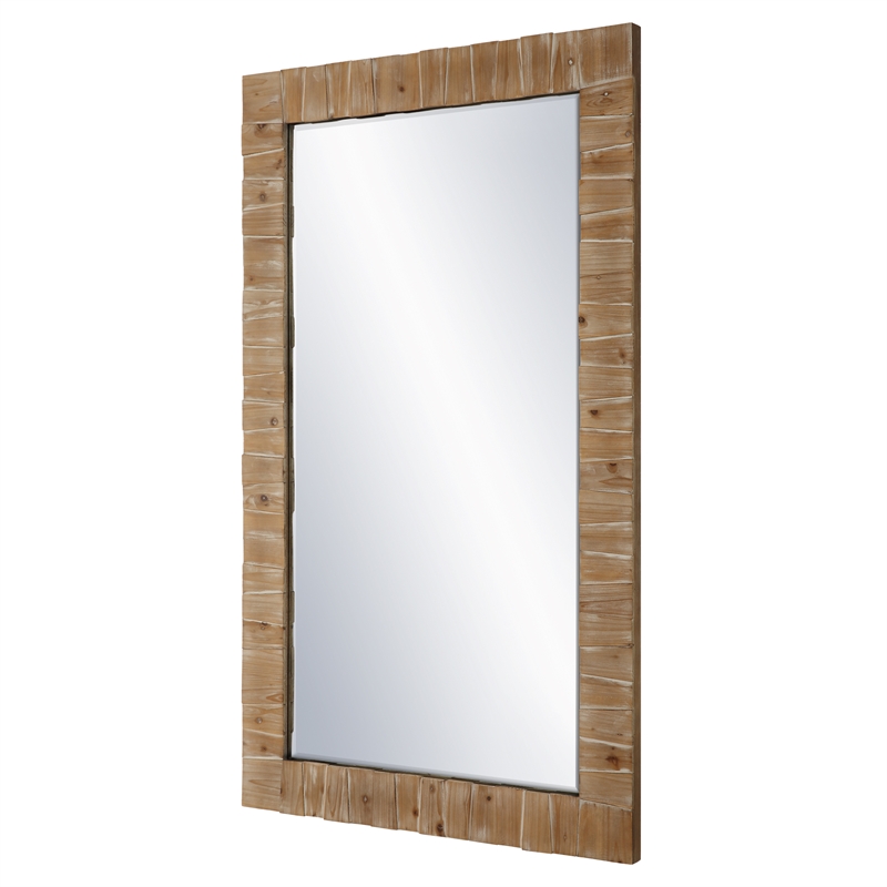 Uttermost Ayanna Gray Washed Wood Mirror in Brown