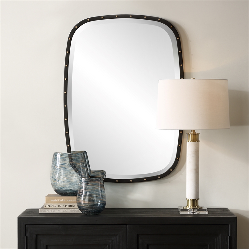 Uttermost Benedo Industrial Mirror in Black