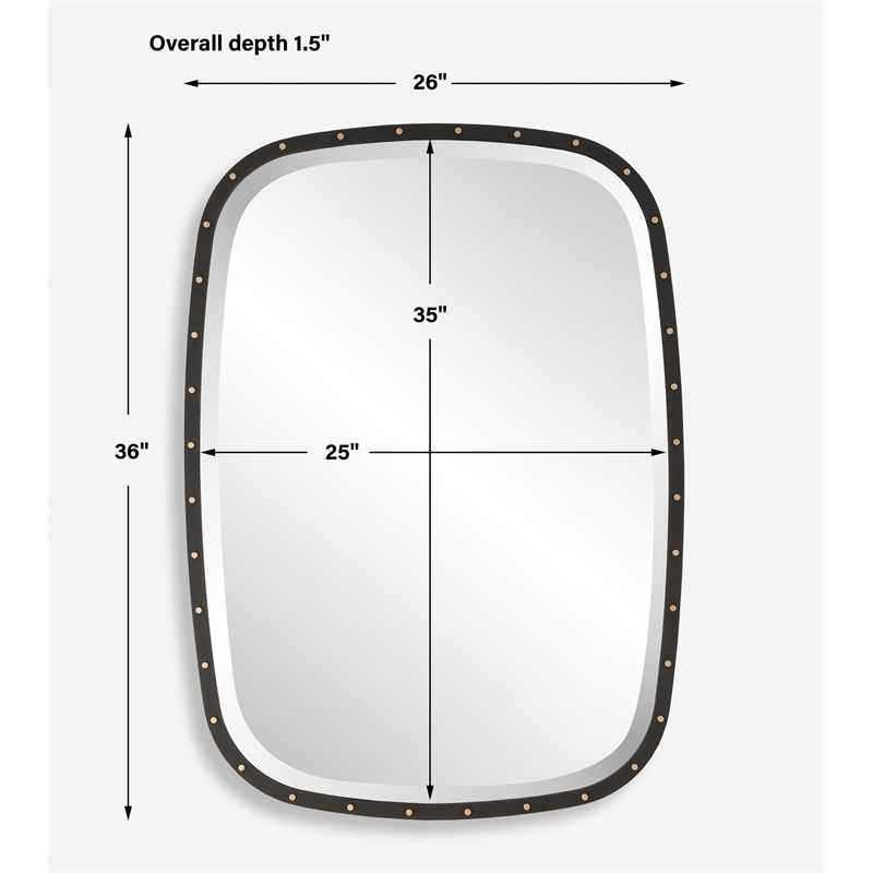 Uttermost Benedo Industrial Mirror in Black