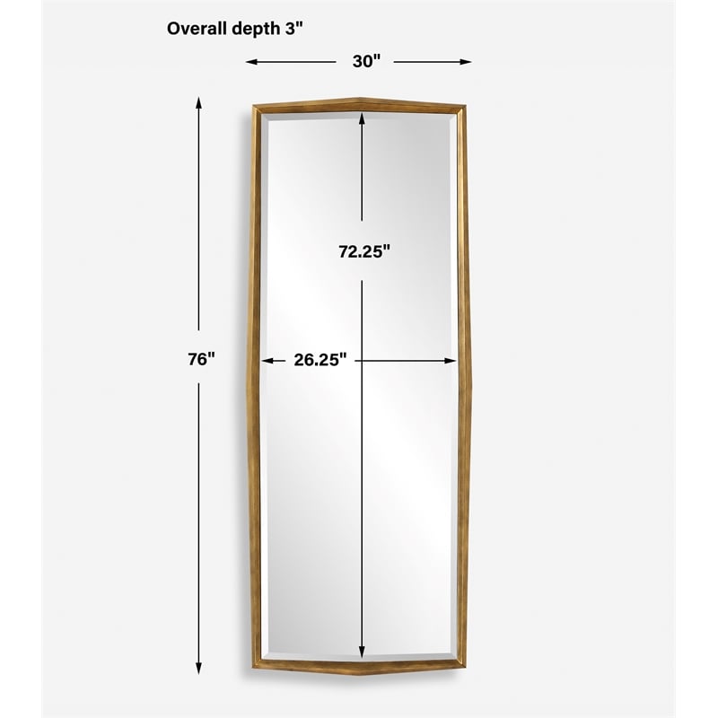 Uttermost On Point Wood Dressing Mirror in in Gold