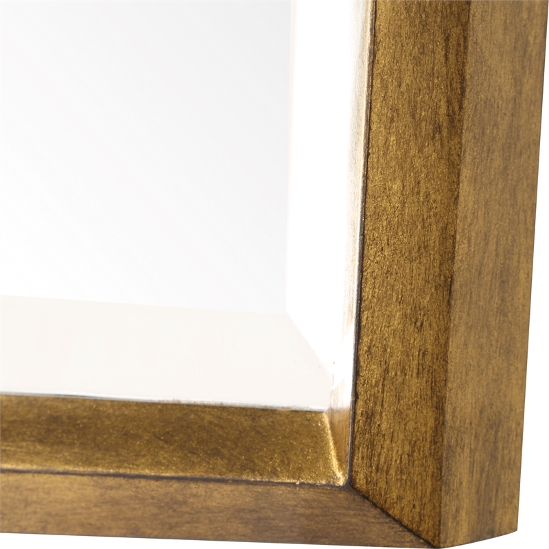 Uttermost On Point Wood Dressing Mirror in in Gold
