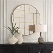 Uttermost Geometric Round Mirror in in Gold