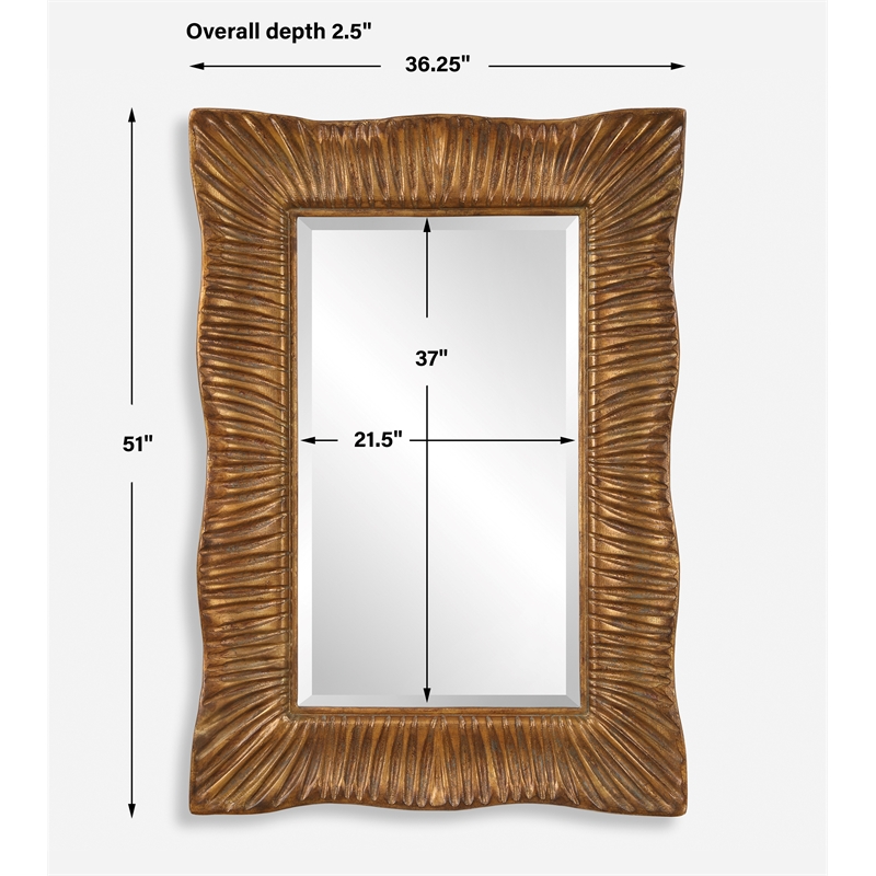 Uttermost Emerson Scalloped Antique Gold Mirror