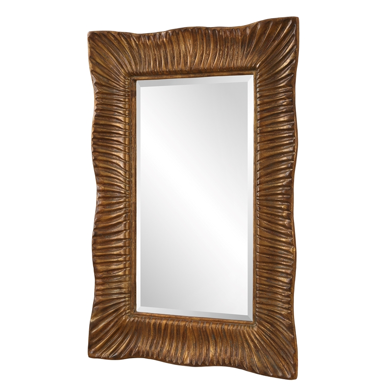Uttermost Emerson Scalloped Antique Gold Mirror