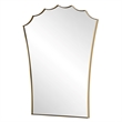 Uttermost Monarch Scalloped Arched Vanity Mirror in Antique Brass