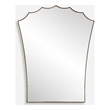 Uttermost Monarch Scalloped Arched Vanity Mirror in Antique Brass
