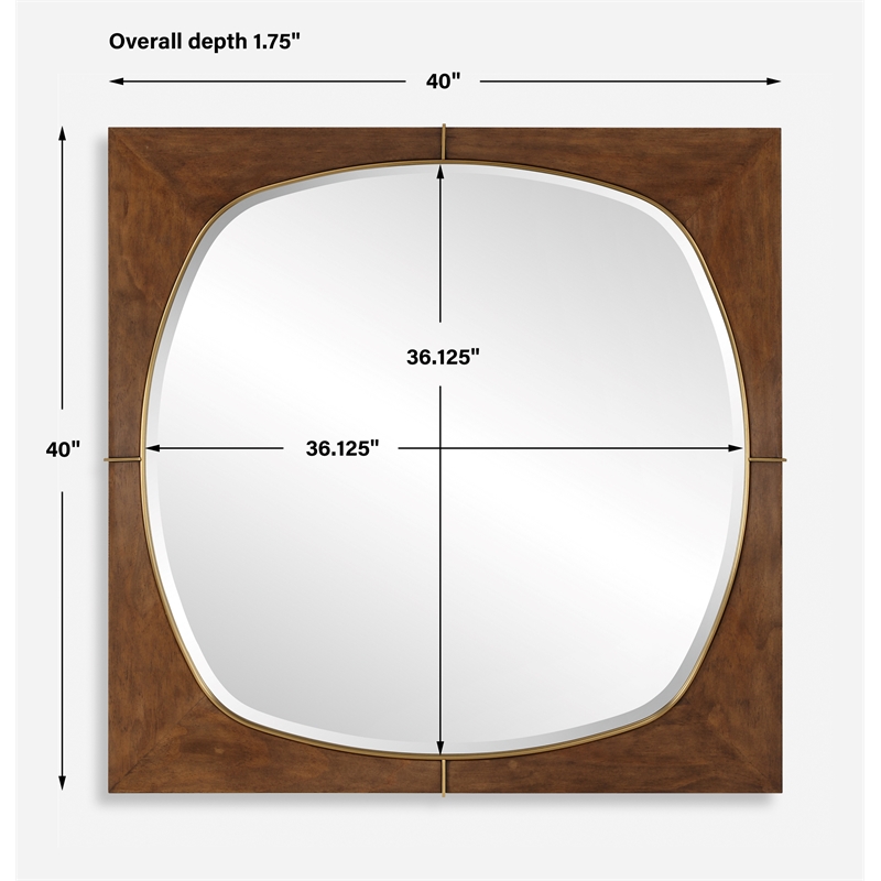 Uttermost Garonne Square Walnut Mirror