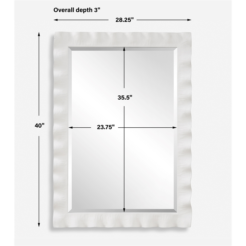 Uttermost Haya White Scalloped Mirror