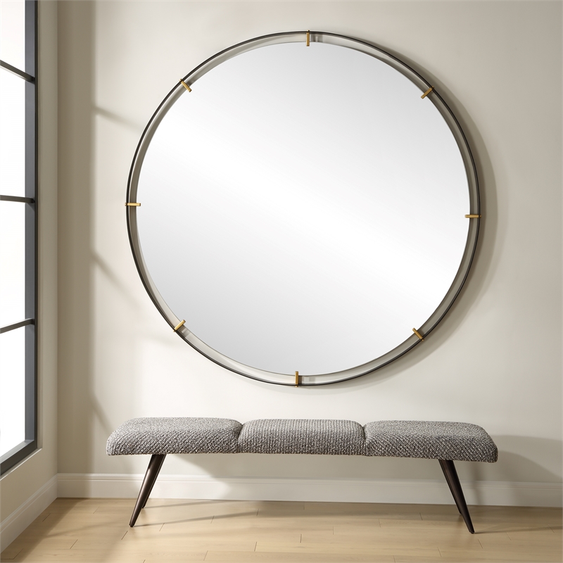 Uttermost Grand Pendulum Round Mirror in Black