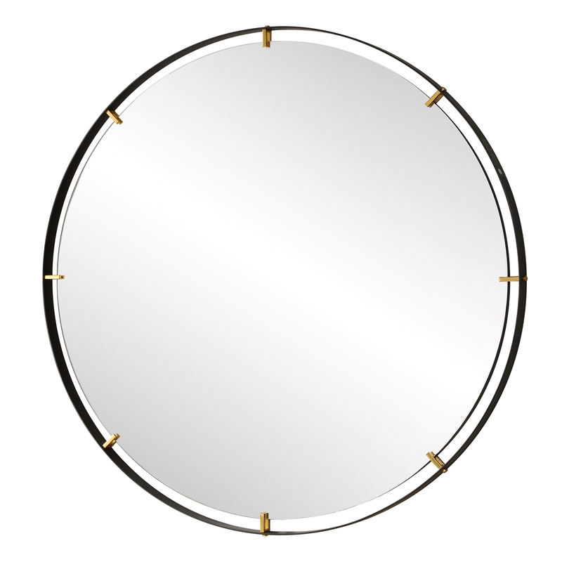 Uttermost Grand Pendulum Round Mirror in Black