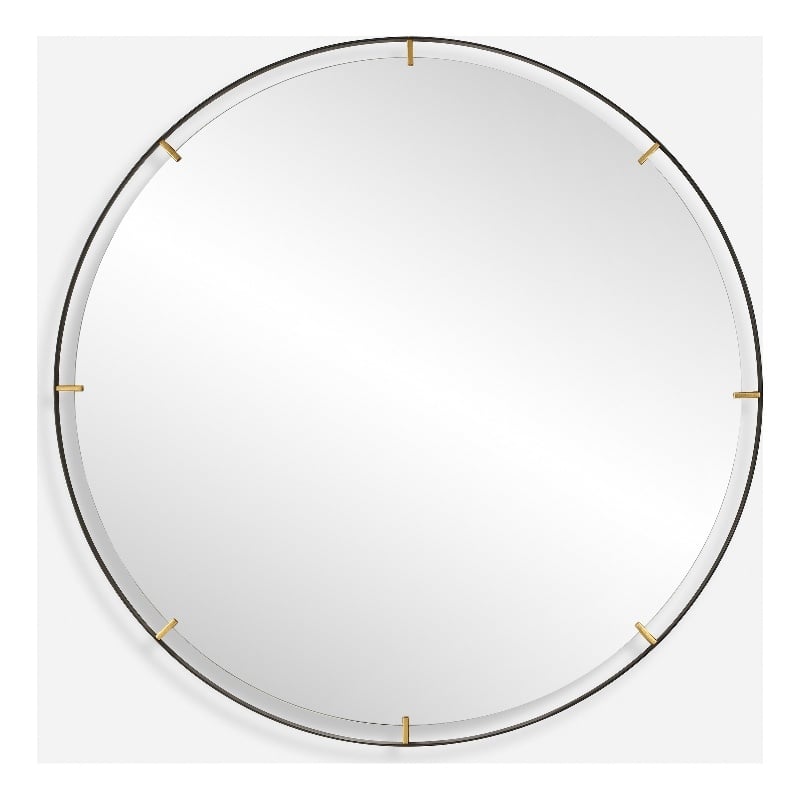 Uttermost Grand Pendulum Round Mirror in Black