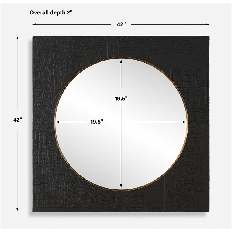 Uttermost Ember Black Square Mirror