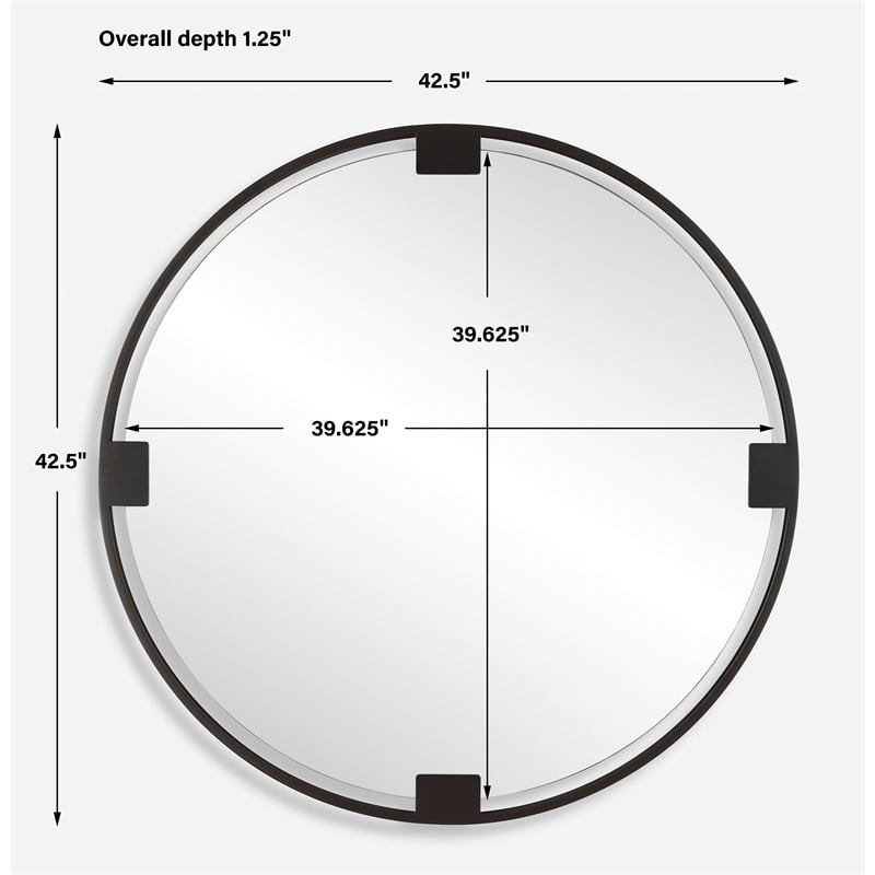 Uttermost Cornelia Black Round Mirror
