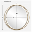 Uttermost Rhodes Gold Round Mirror