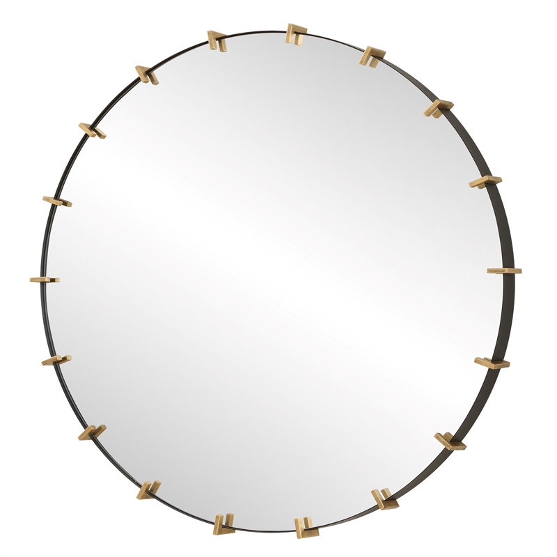 Uttermost Pali Industrial Round Mirror in in Gold