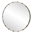 Uttermost Pali Industrial Round Mirror in in Gold