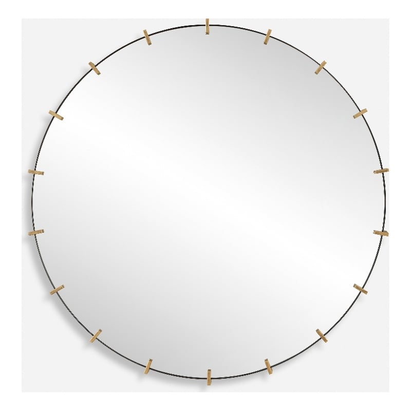 Uttermost Pali Industrial Round Mirror in in Gold