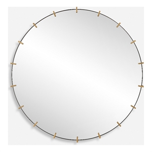 Uttermost Pali Industrial Round Mirror in in Gold