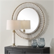 Uttermost Denali Textured Glass Round Mirror in in Gold