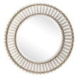Uttermost Denali Textured Glass Round Mirror in in Gold