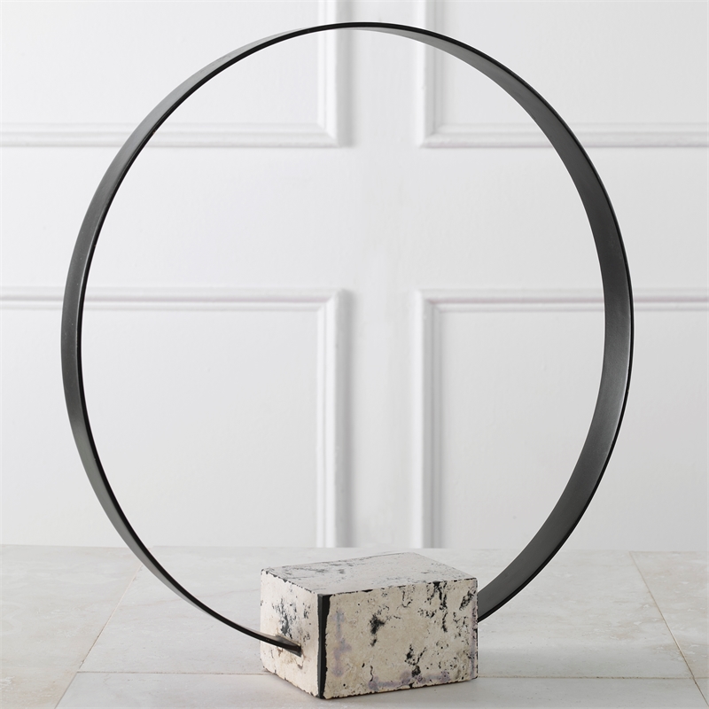 Uttermost Around Again Circular Sculpture in Black