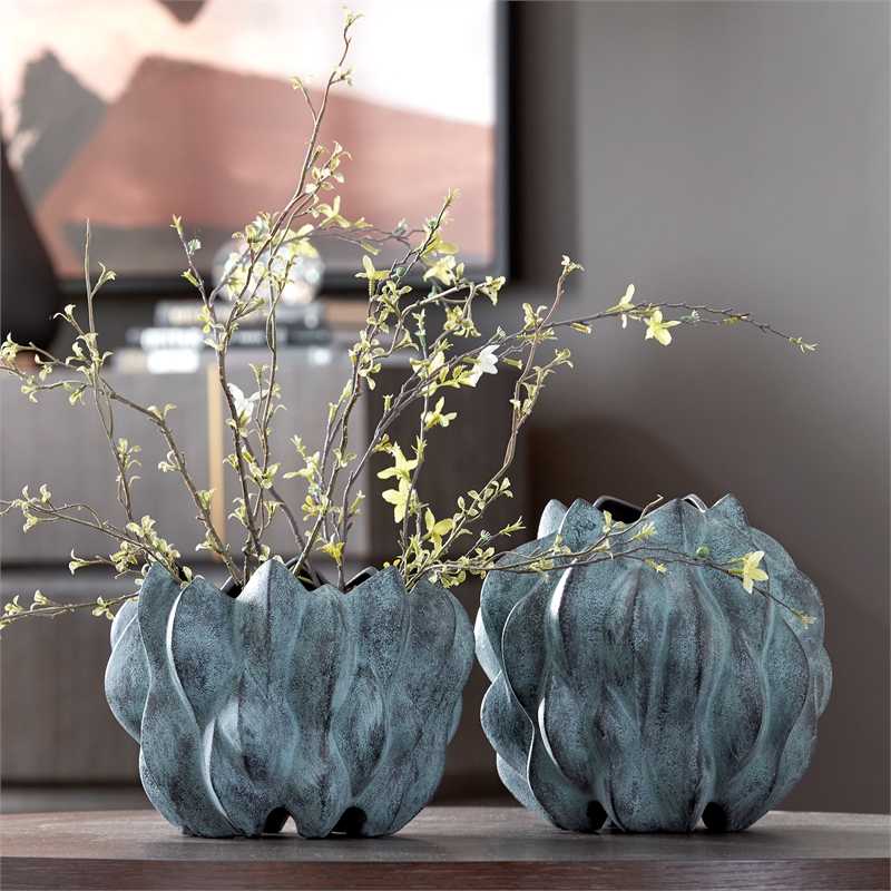 Uttermost Verdant Bronze Vases Set of 2