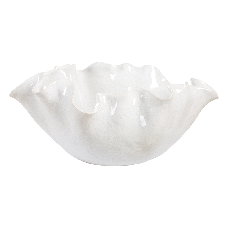 Uttermost Ruffle White Bloom Bowl