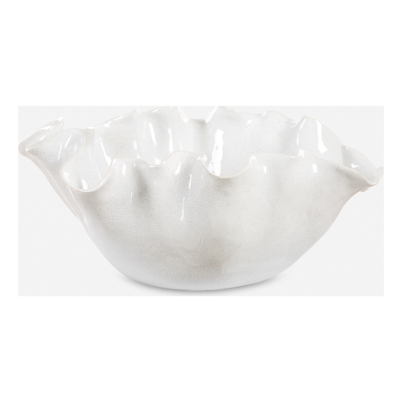 Uttermost Ruffle White Bloom Bowl