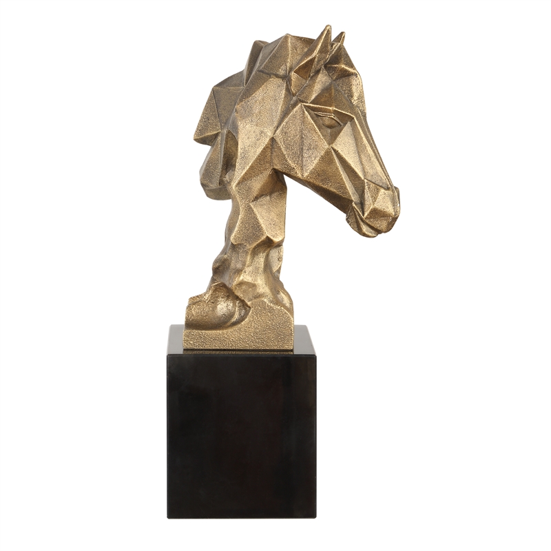 Uttermost Chiseled Horse Bust Sculpture in in Gold