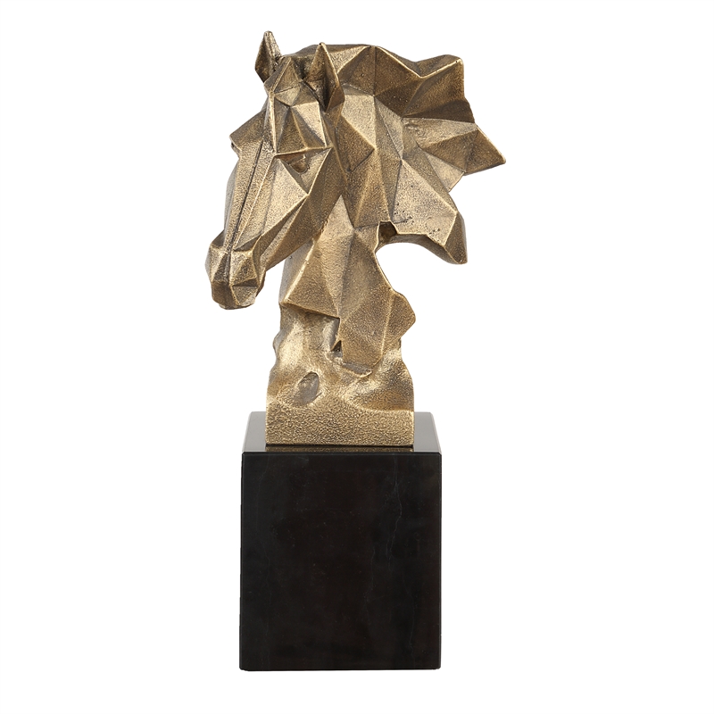 Uttermost Chiseled Horse Bust Sculpture in in Gold