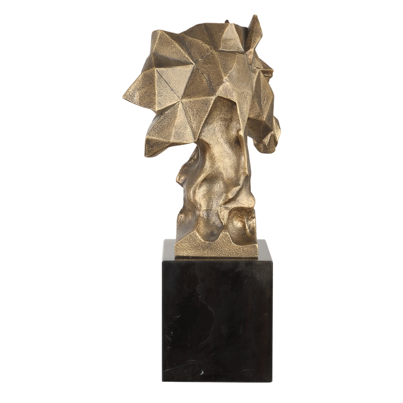Uttermost Chiseled Horse Bust Sculpture in in Gold