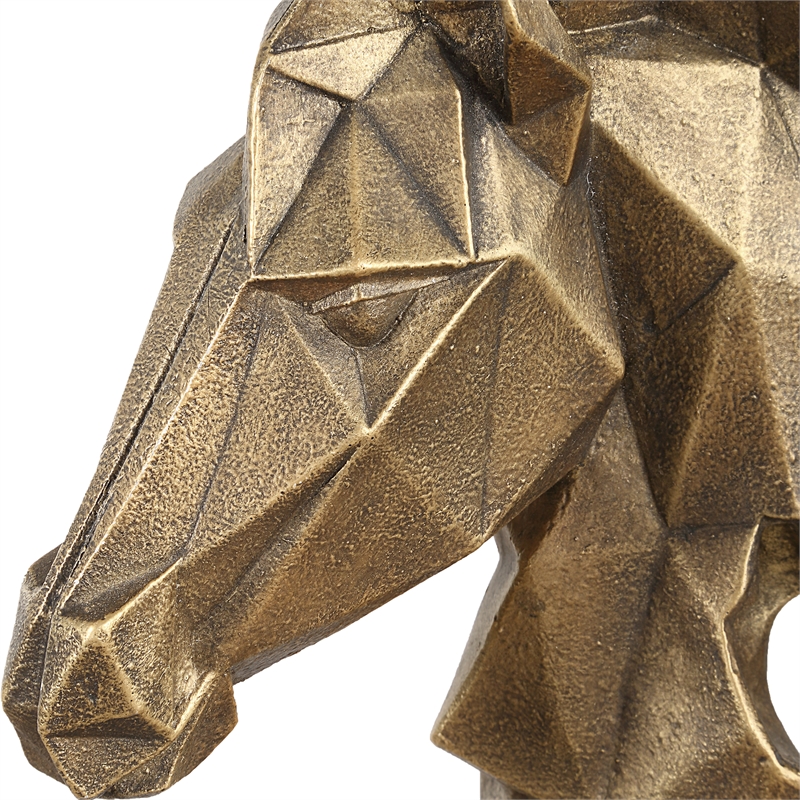 Uttermost Chiseled Horse Bust Sculpture in in Gold