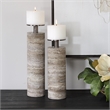 Uttermost Shadowstone Candleholders in Gray (Set of 2)