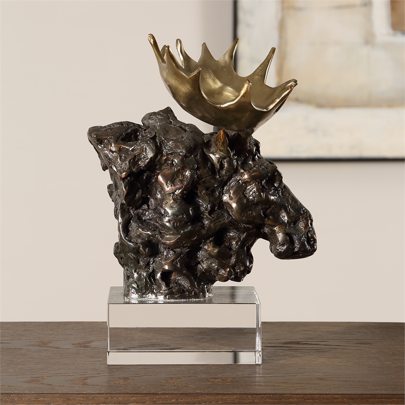 Uttermost Moose Bust Bronze Sculpture