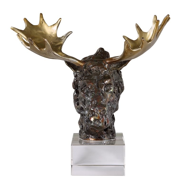 Uttermost Moose Bust Bronze Sculpture