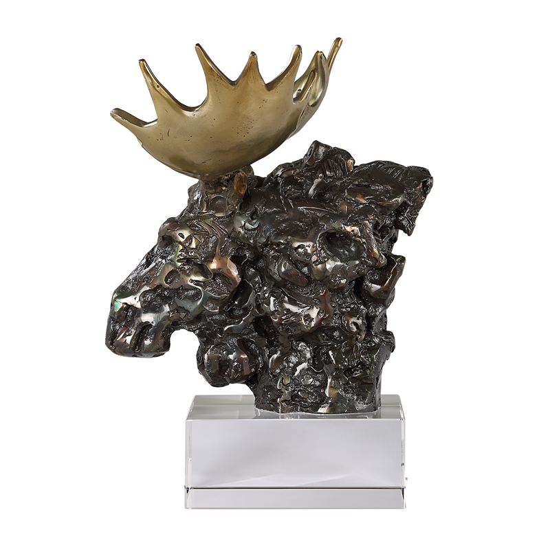 Uttermost Moose Bust Bronze Sculpture