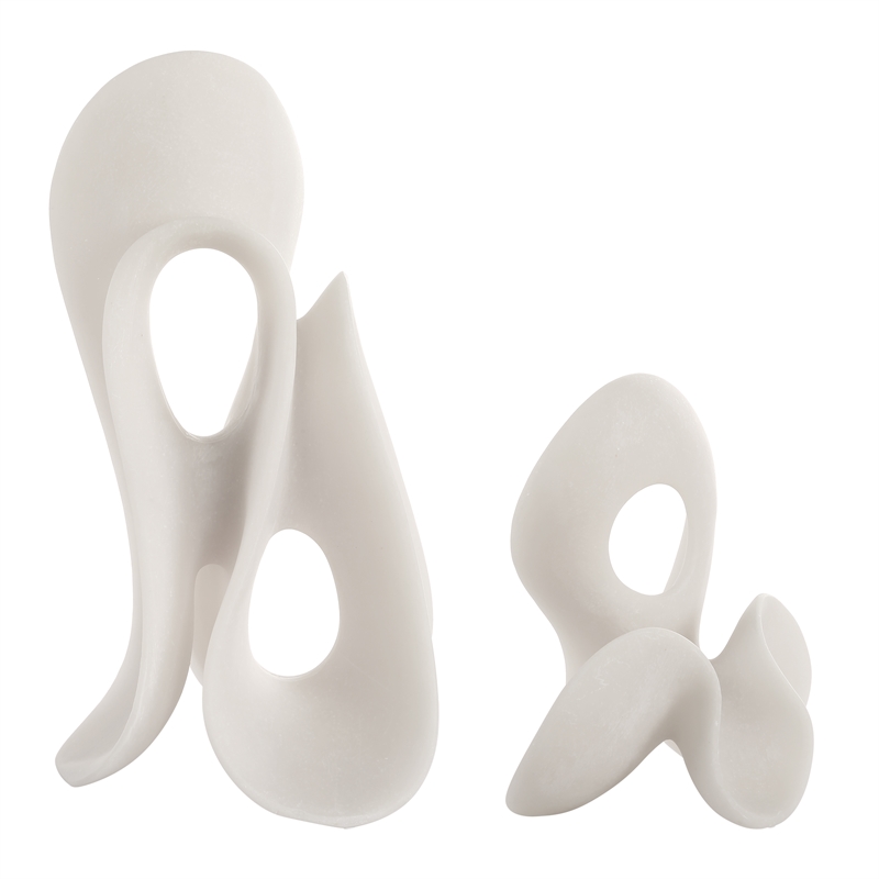 Uttermost Silent Wave White Sculptures Set of 2