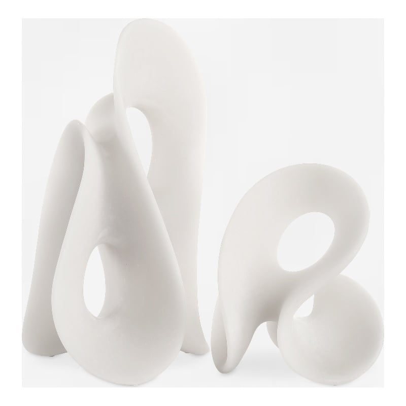 Uttermost Silent Wave White Sculptures Set of 2