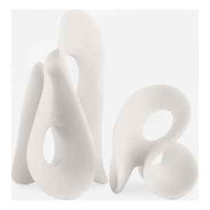 Uttermost Silent Wave White Sculptures Set of 2