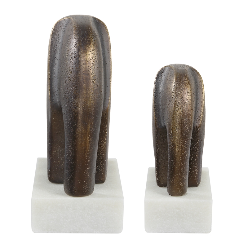 Uttermost Timeless Tusk Bronze Sculptures Set of 2