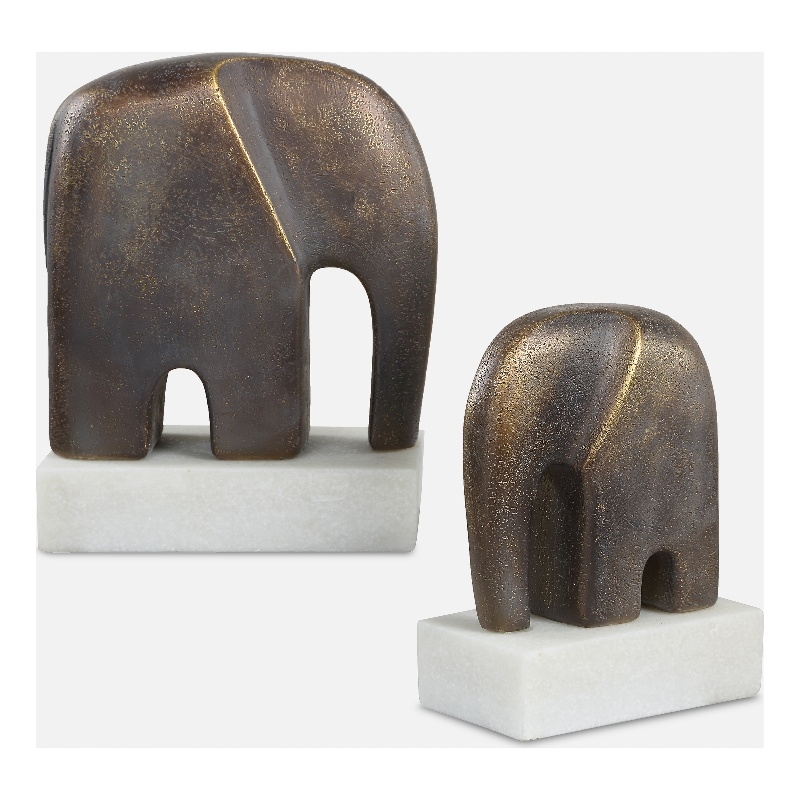 Uttermost Timeless Tusk Bronze Sculptures Set of 2
