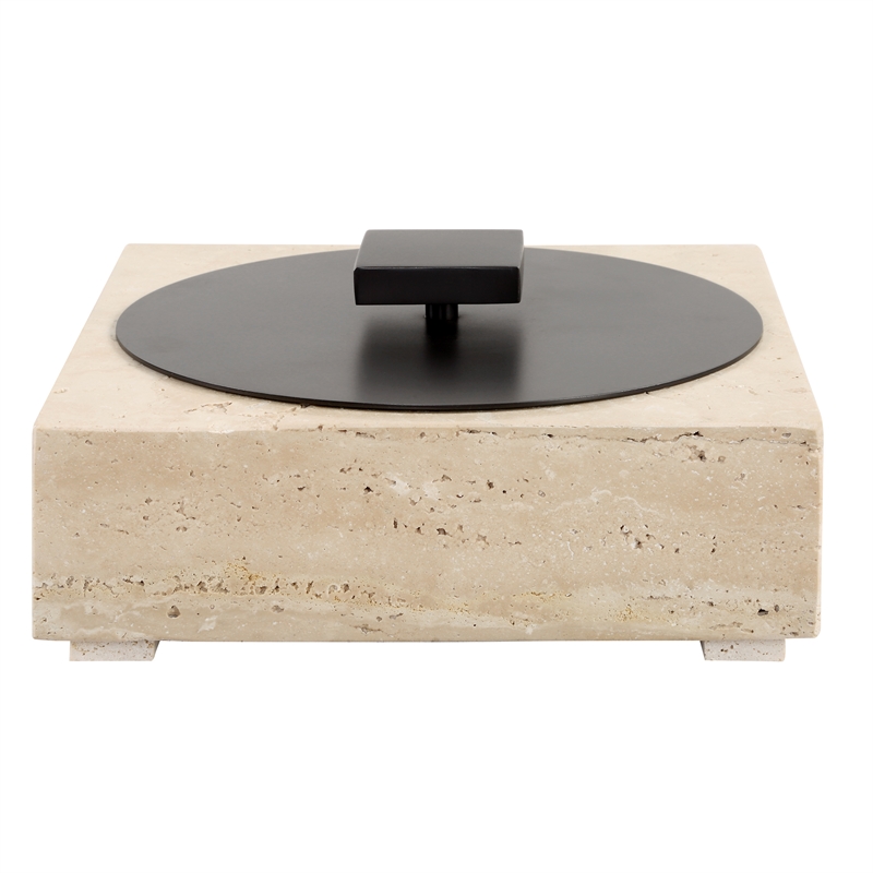 Uttermost Natural Luxe Travertine Box in Tan