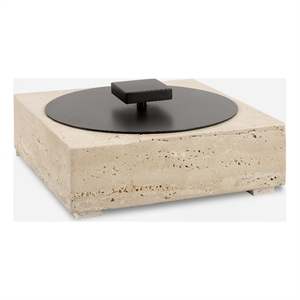 Uttermost Natural Luxe Travertine Box in Tan