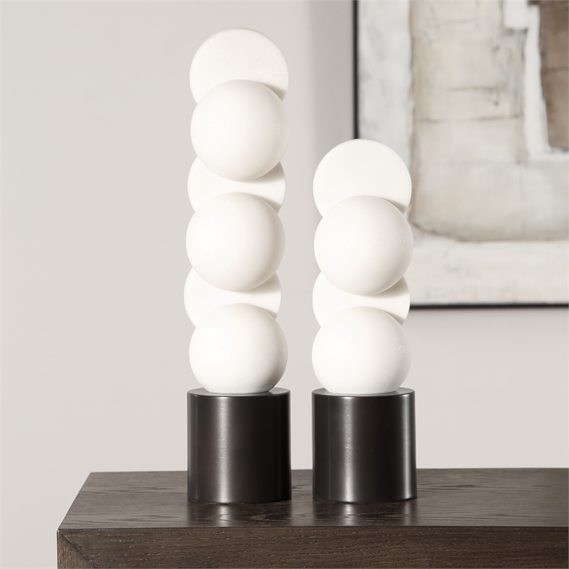 Uttermost Symmetry White Sculptures Set of 2