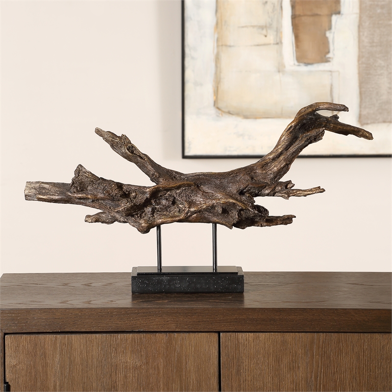 Uttermost Gilded Sculpture Branch in Brown