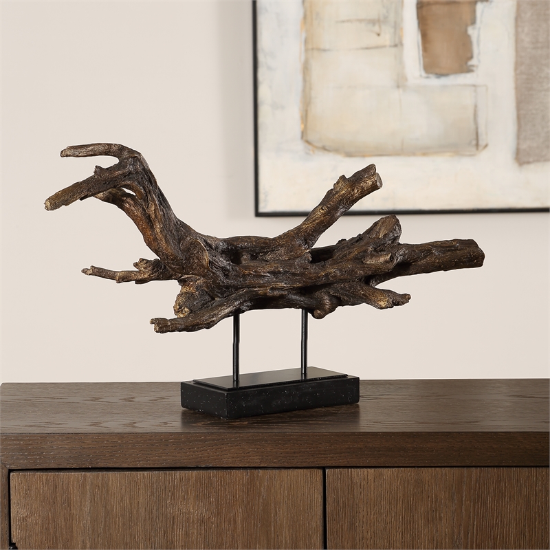 Uttermost Gilded Sculpture Branch in Brown